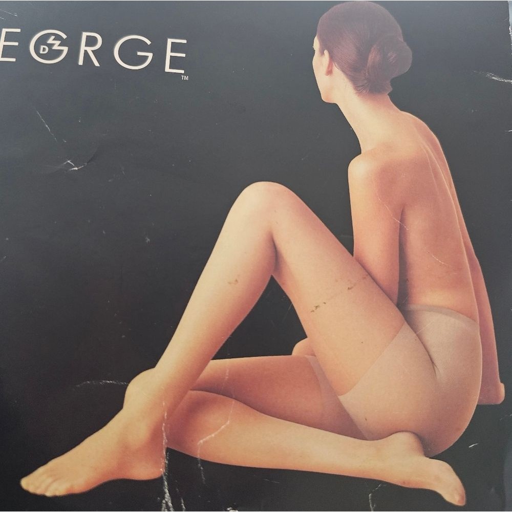 Vintage George Body Shaper Pantyhose M Tall Black Sheer Control Top Nwt Y2k — image 5 of 8